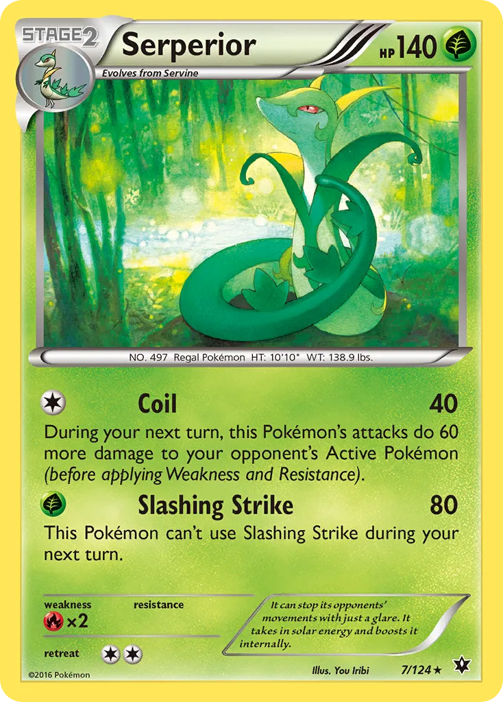 2016 Fates Collide Serperior Rare #007/124 Rare card image