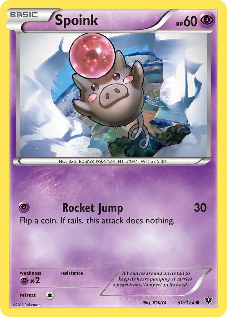 2016 Fates Collide Spoink Common #030/124 Common card image