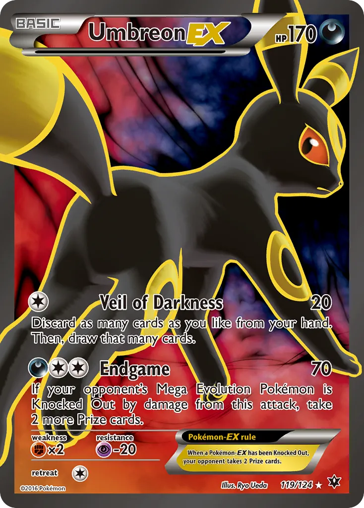 2016 Fates Collide Umbreon-EX #119/124 Rare Ultra card image