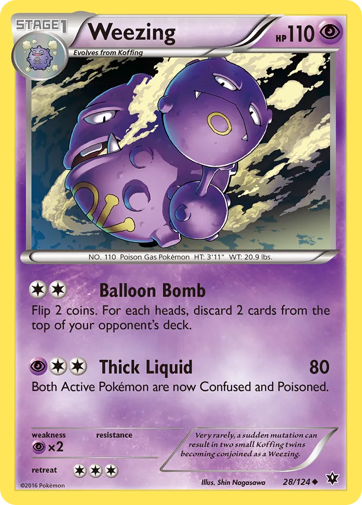 2016 Fates Collide Weezing Uncommon #028/124 Uncommon card image