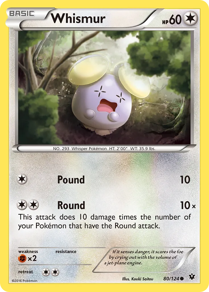 2016 Fates Collide Whismur Common #080/124 Common card image