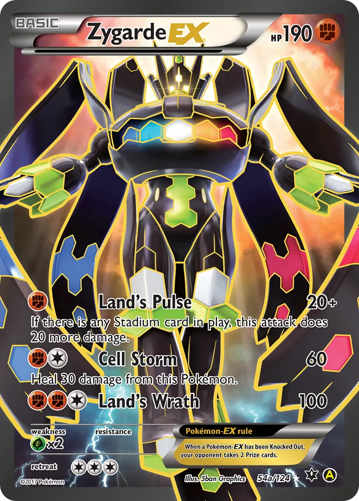 2016 Fates Collide Zygarde-EX Rare Holo EX #054/124 Rare Holo EX card image