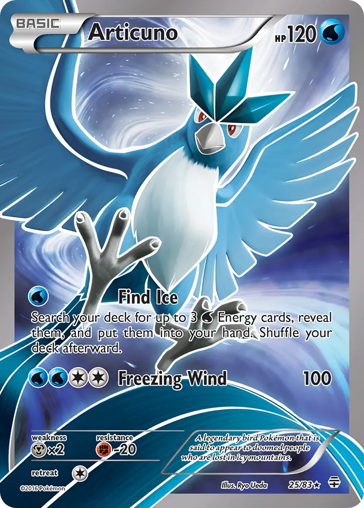 2016 Generations Articuno Rare Holo #25/83 Rare Holo card image