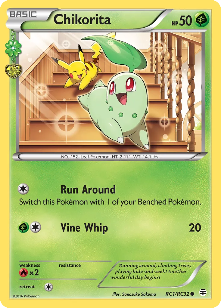 2016 Generations Chikorita Common #RC1 Common card image