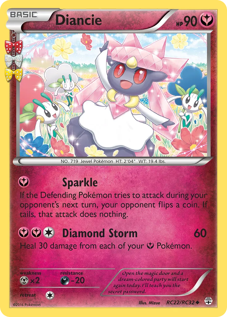 2016 Generations Diancie Uncommon #RC22 Uncommon card image