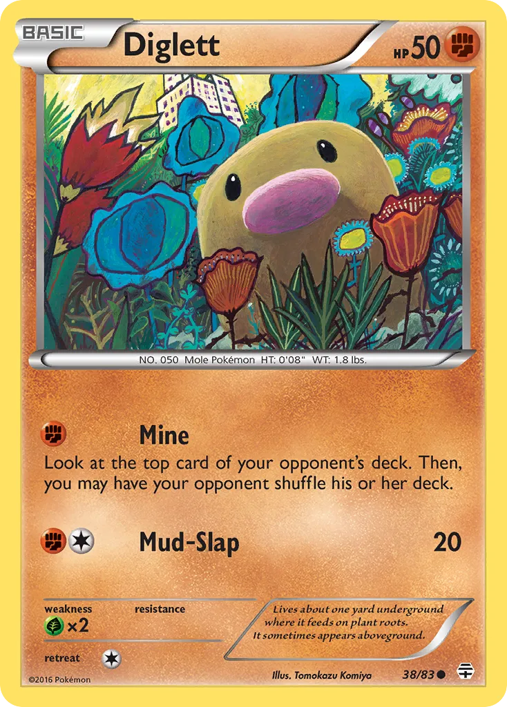 2016 Generations Diglett Common #38/83 Common card image