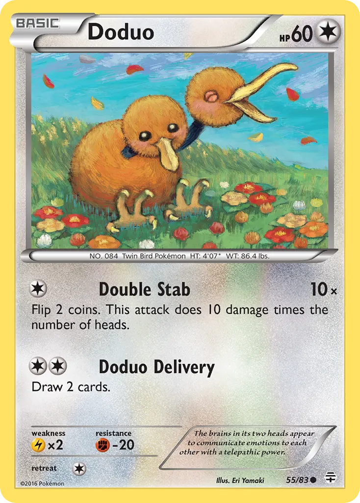 2016 Generations Doduo Common #55/83 Common card image