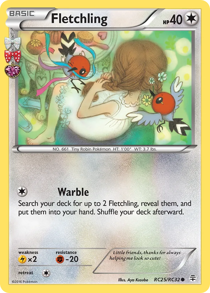 2016 Generations Fletchling Common #RC25 Common card image