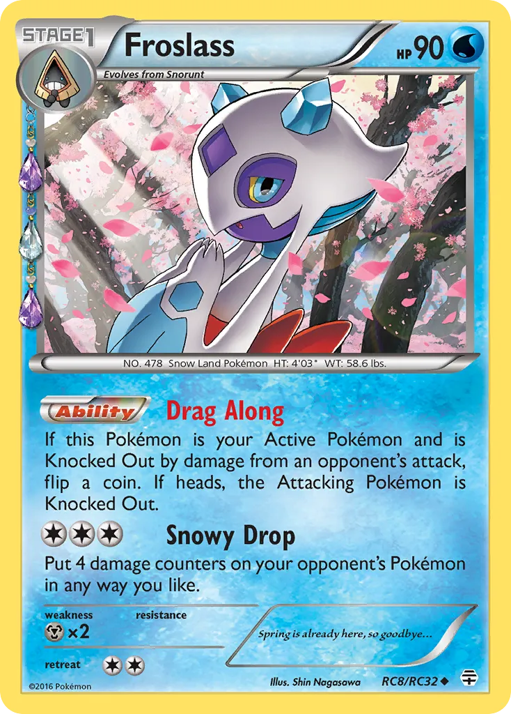 2016 Generations Froslass Uncommon #RC8 Uncommon card image