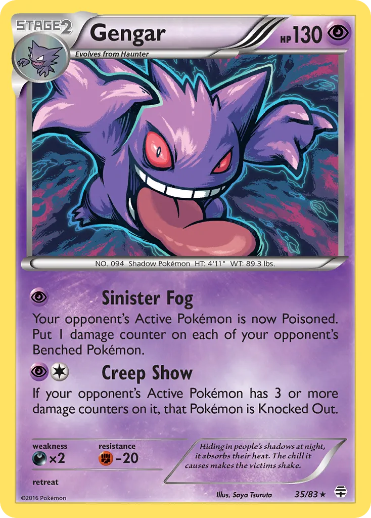 2016 Generations Gengar Rare Holo #35/83 Rare Holo card image