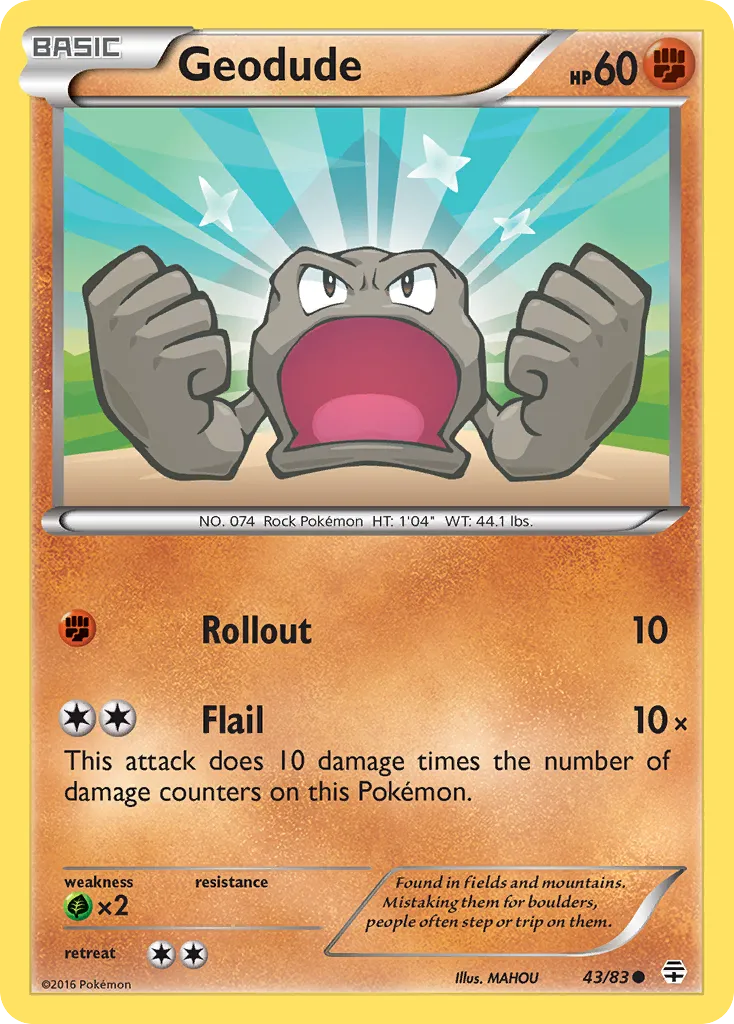 2016 Generations Geodude Common #43/83 Common card image