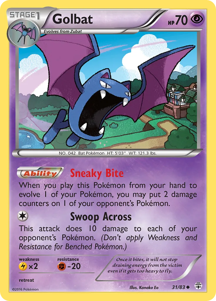 2016 Generations Golbat Uncommon #31/83 Uncommon card image