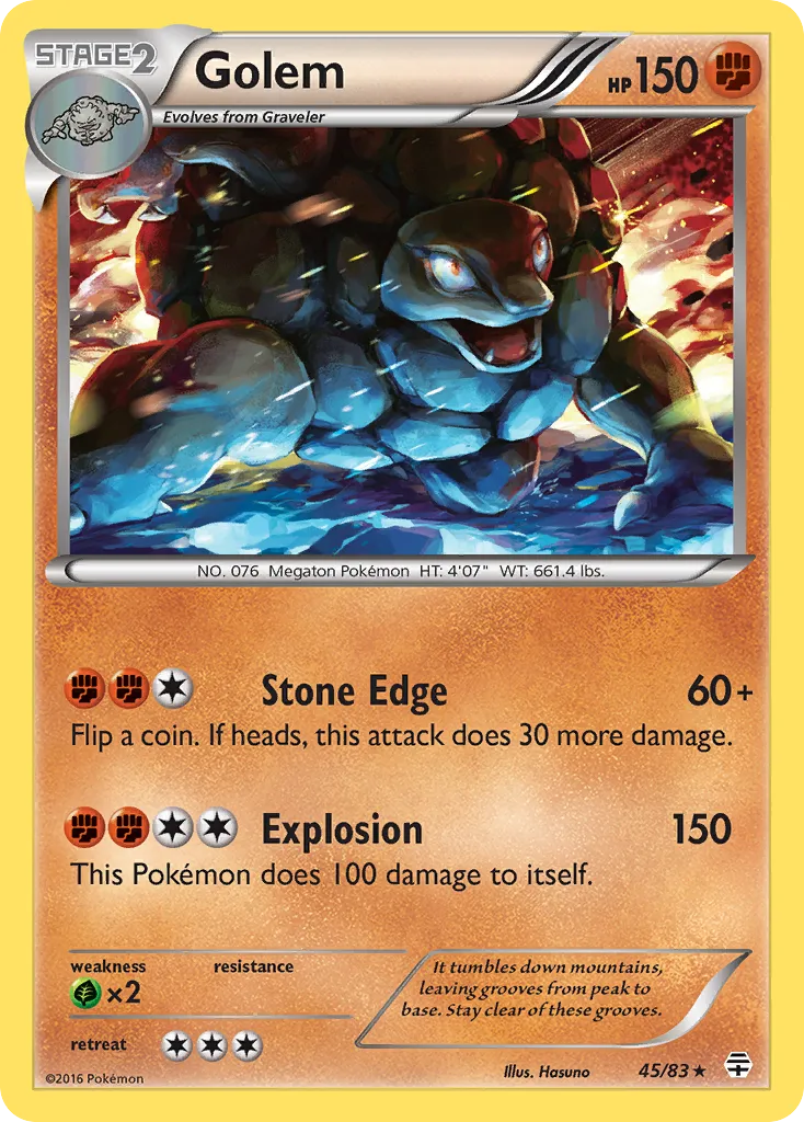 2016 Generations Golem Rare Holo #45/83 Rare Holo card image