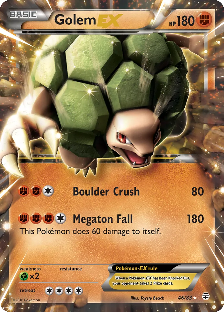 2016 Generations Golem-EX Rare Holo EX #46/83 Rare Holo EX card image