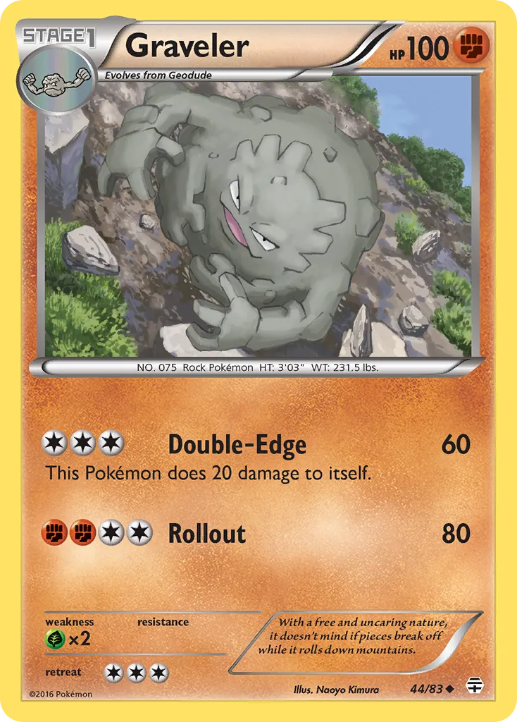 2016 Generations Graveler #44/83 Uncommon card image