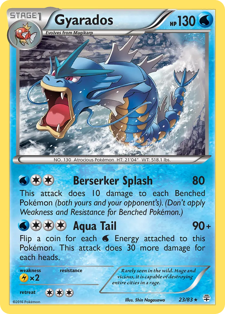 2016 Generations Gyarados #23/83 Rare card image