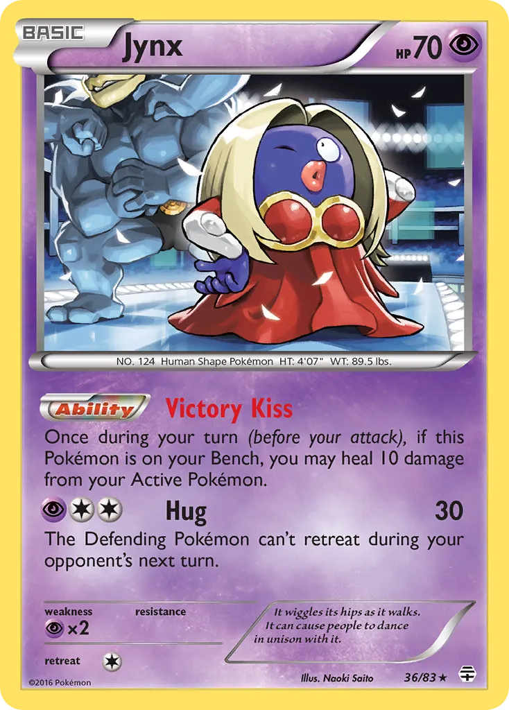 2016 Generations Jynx Rare #36/83 Rare card image