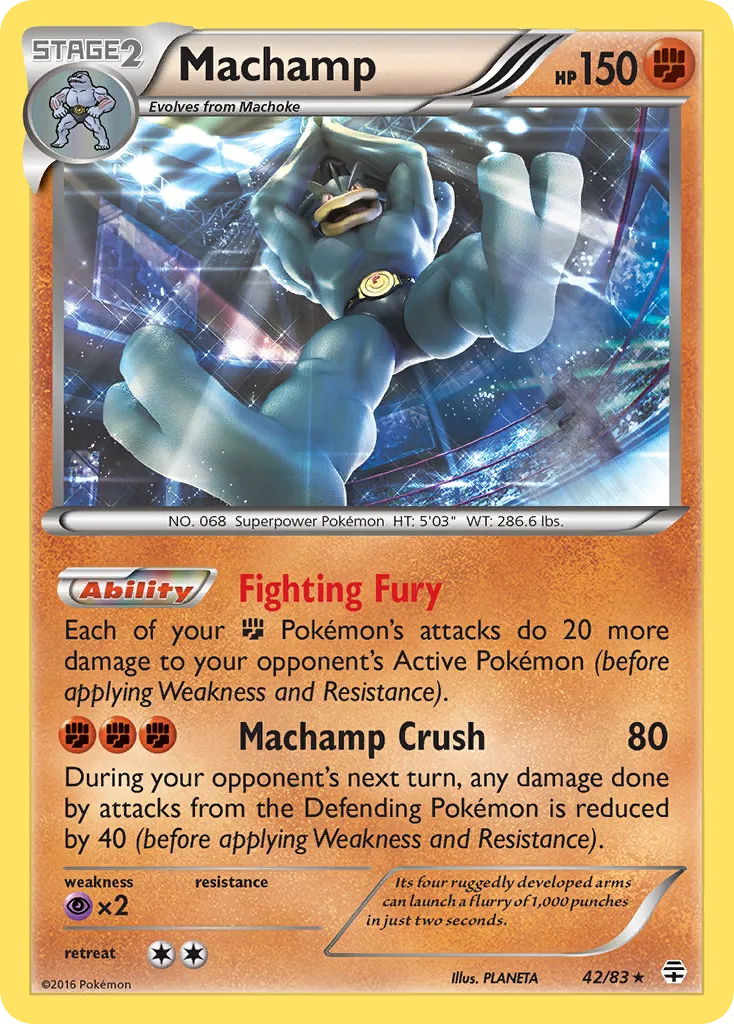 2016 Generations Machamp Rare Holo #42/83 Rare Holo card image