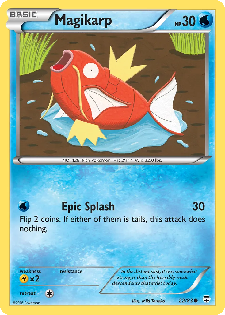 2016 Generations Magikarp Common #22/83 Common card image