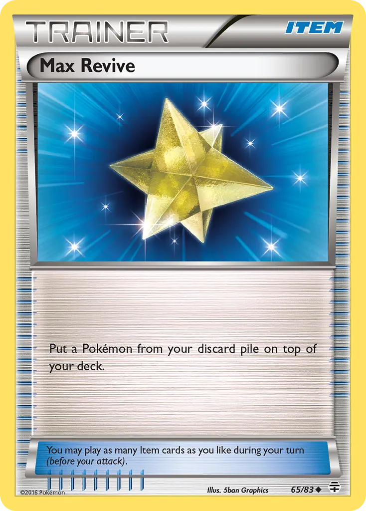 2016 Generations Max Revive Uncommon #65/83 Uncommon card image