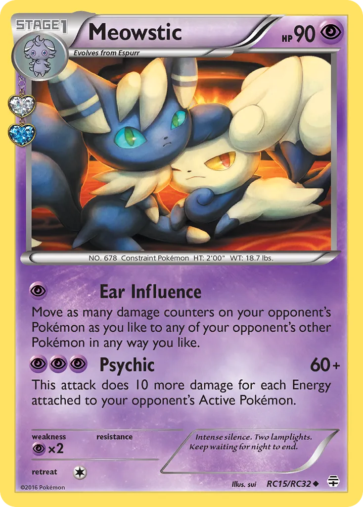 2016 Generations Meowstic Uncommon #RC15 Uncommon card image