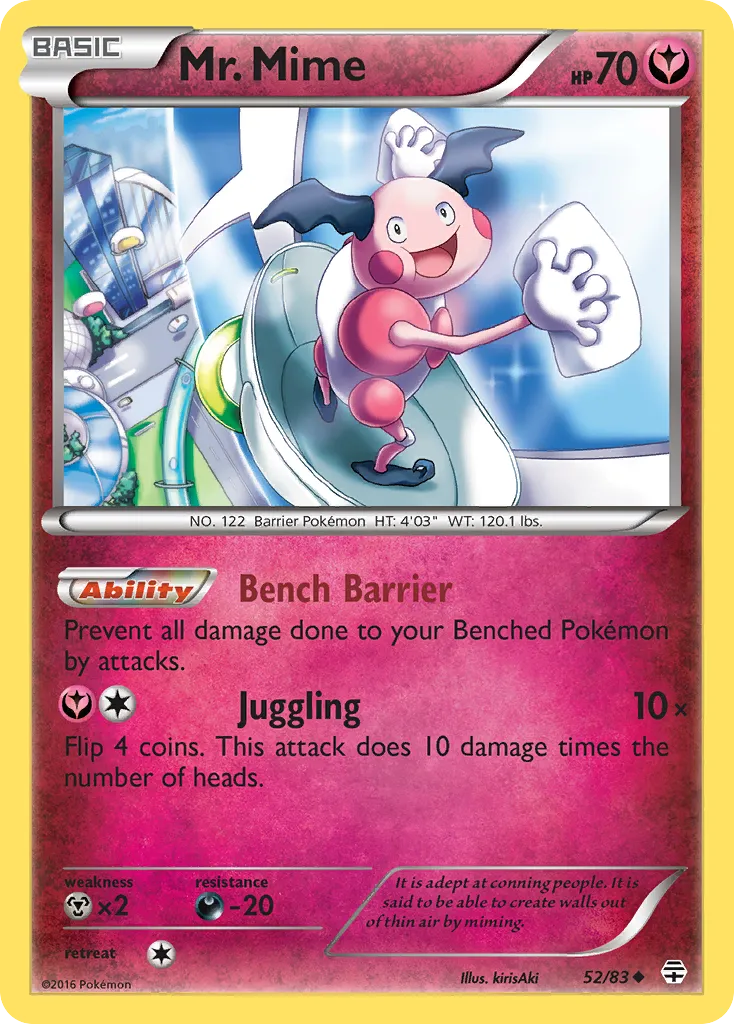 2016 Generations Mr. Mime Uncommon #52/83 Uncommon card image