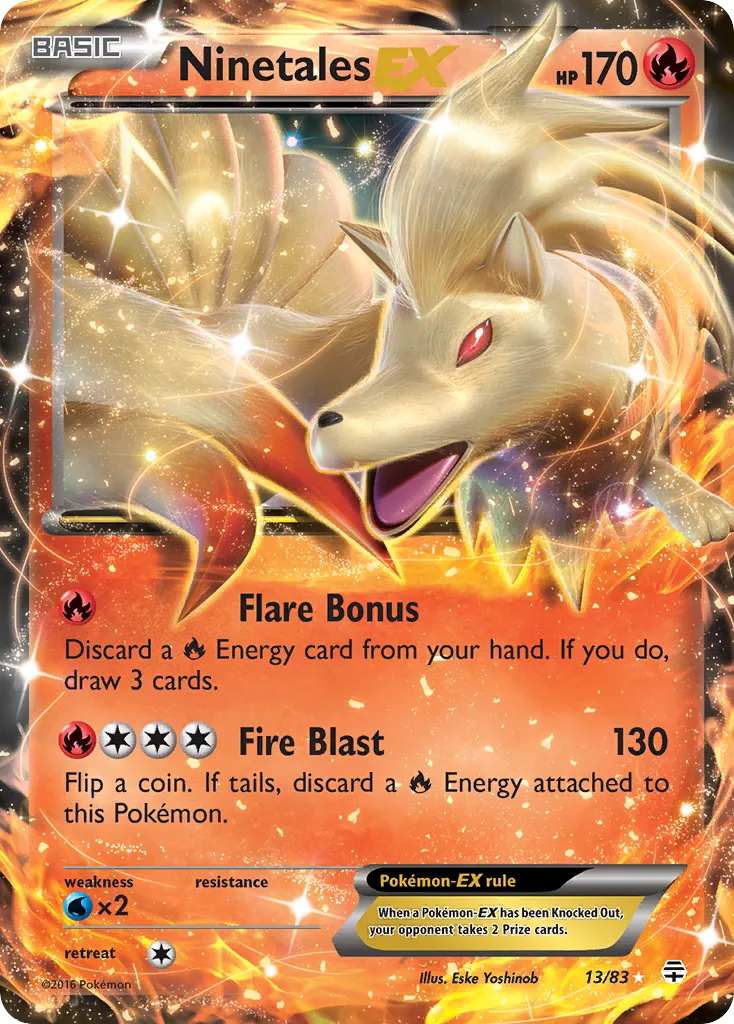 2016 Generations Ninetales-EX Rare Holo EX #13/83 Rare Holo EX card image