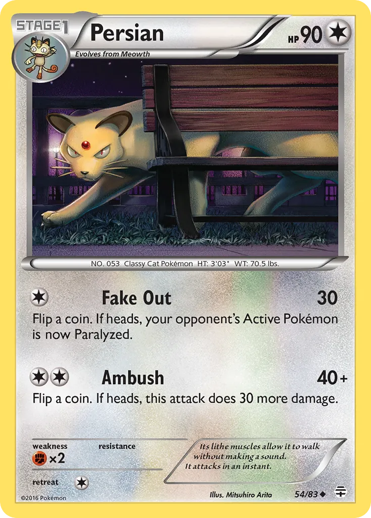 2016 Generations Persian Uncommon #54/83 Uncommon card image