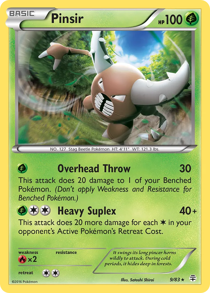 2016 Generations Pinsir Rare #09/83 Rare card image