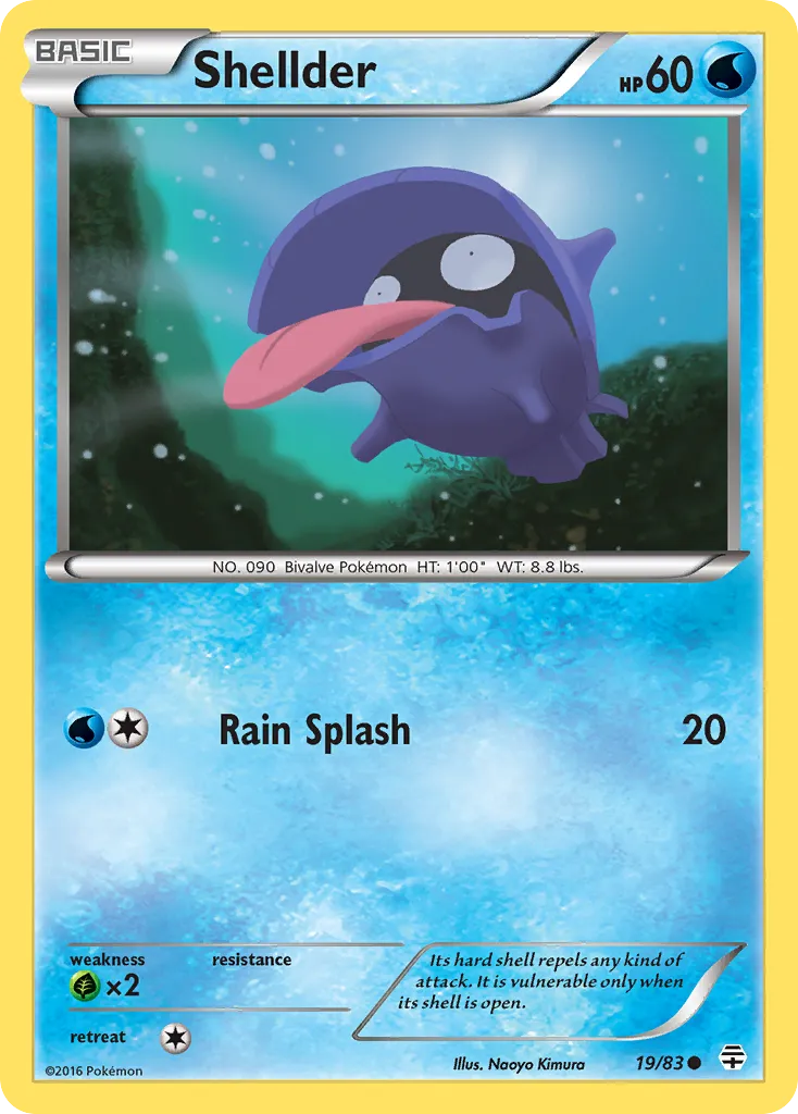 2016 Generations Shellder Common #19/83 Common card image
