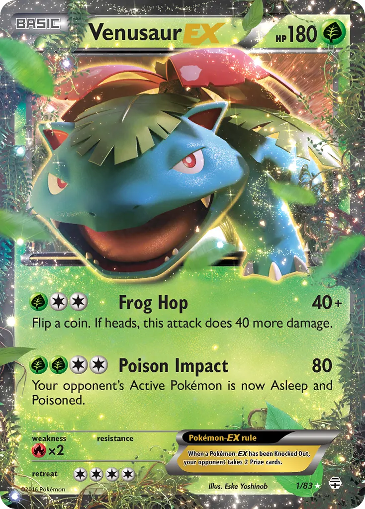 2016 Generations Venusaur-EX Rare Holo EX #01/83 Rare Holo EX card image