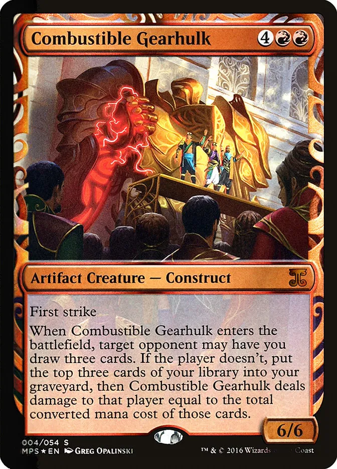2016 Kaladesh Inventions Combustible Gearhulk special #4 unlisted card image