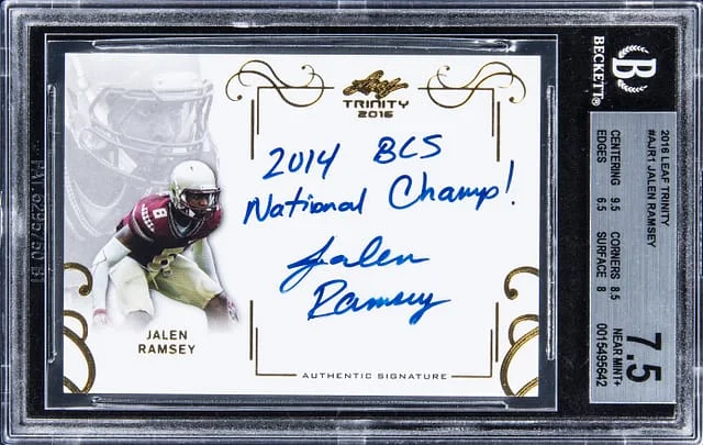 2016 Leaf Trinity Jalen Ramsey #A-JR1 card image