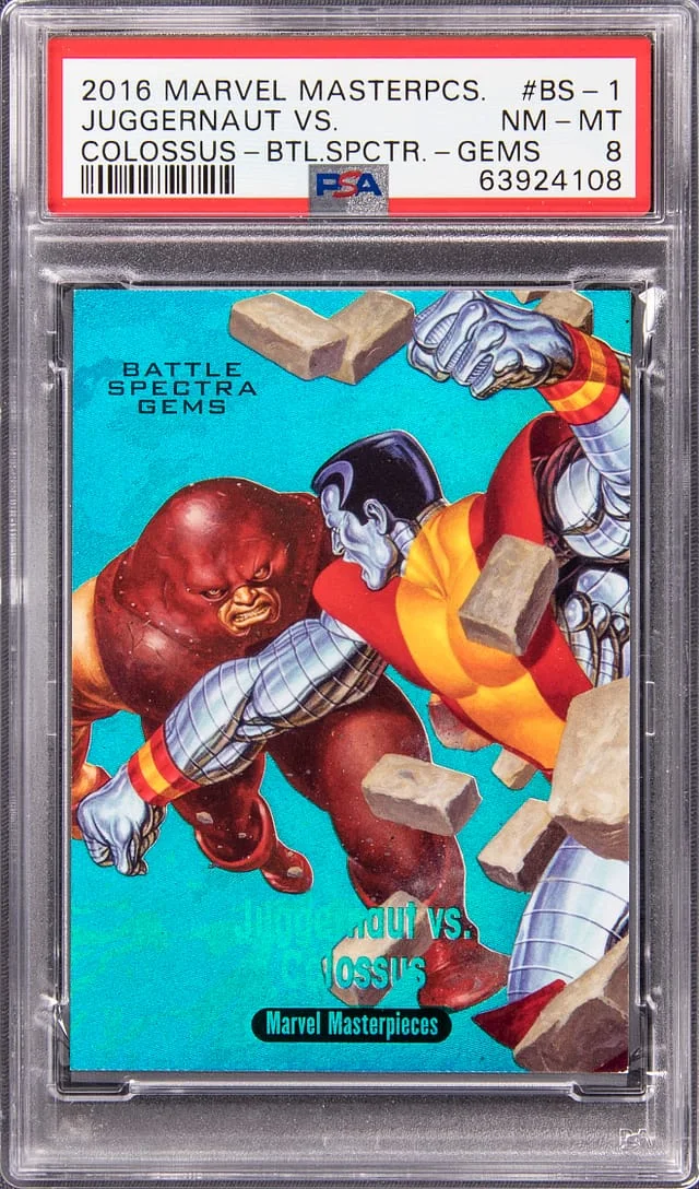 2016 Marvel Masterpieces Battle Spectra Gems Juggernaut vs. Colossus #BS-1 card image
