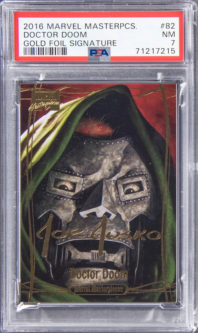 2016 Marvel Masterpieces Gold Foil Signature Doctor Doom Joe Jusko #82 card image