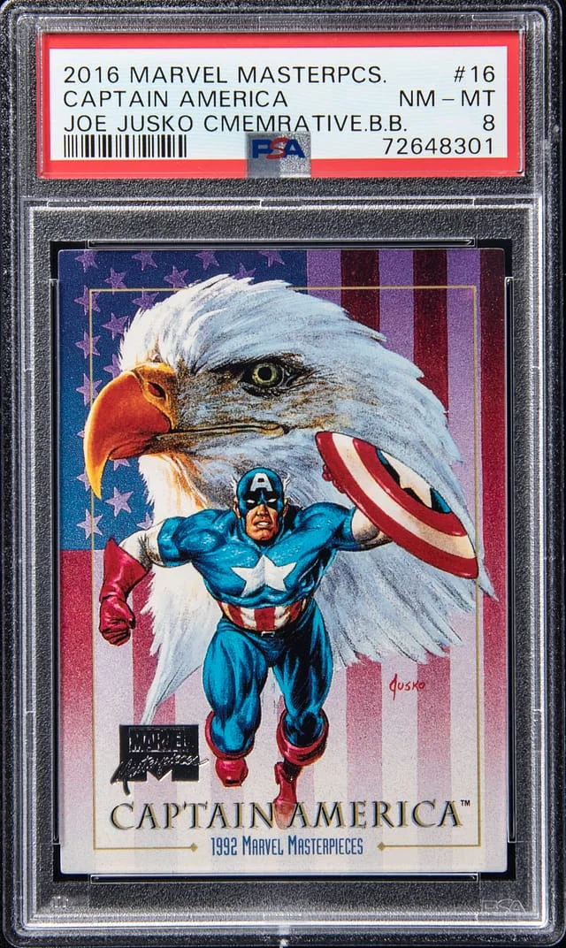 2016 Marvel Masterpieces Joe Jusko Commemorative Buyback Captain America #16 card image