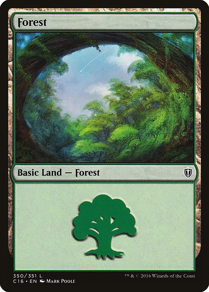 2016 Commander 2016 Forest common #350 common card image