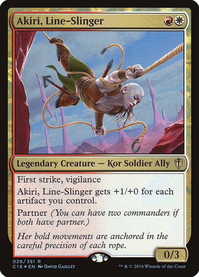 2016 Commander 2016 Akiri, Line-Slinger rare #26 rare card image