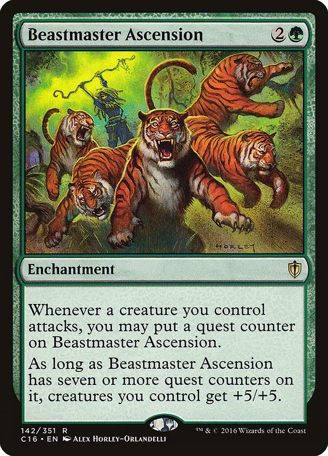 2016 Commander 2016 Beastmaster Ascension rare #142 rare card image