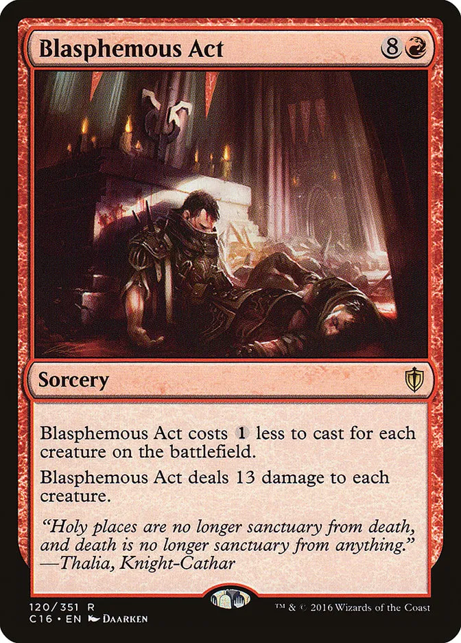 2016 Commander 2016 Blasphemous Act rare #120 rare card image
