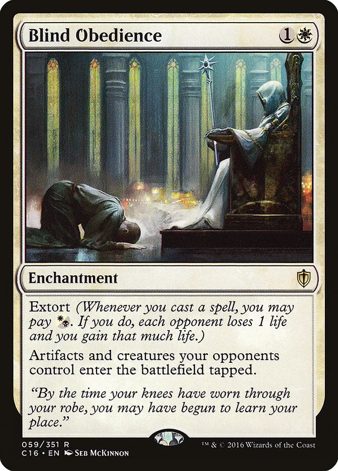 2016 Commander 2016 Blind Obedience rare #59 rare card image