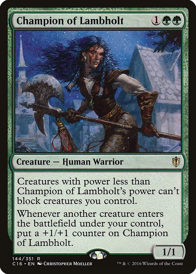2016 Commander 2016 Champion of Lambholt #144 rare card image
