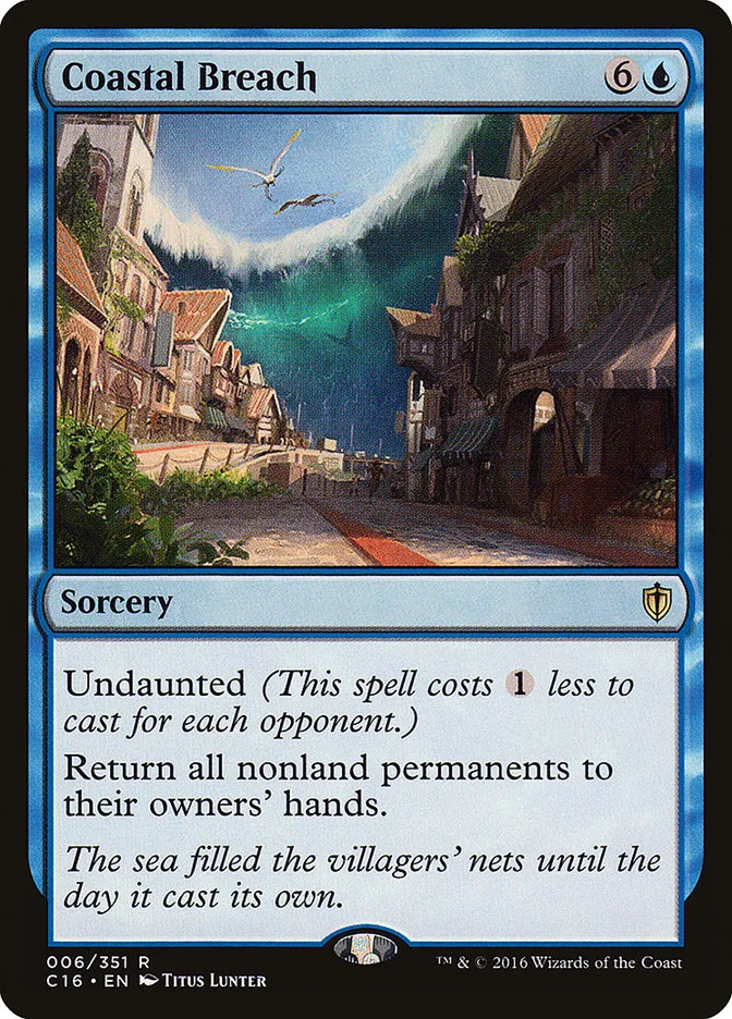 2016 Commander 2016 Coastal Breach rare #6 rare card image
