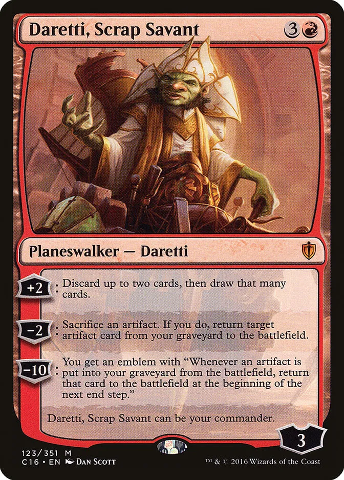2016 Commander 2016 Daretti, Scrap Savant mythic #123 mythic card image