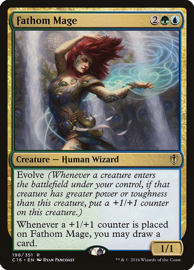 2016 Commander 2016 Fathom Mage rare #198 rare card image