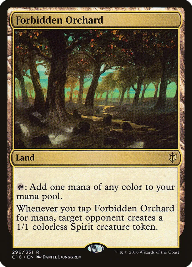 2016 Commander 2016 Forbidden Orchard rare #296 rare card image