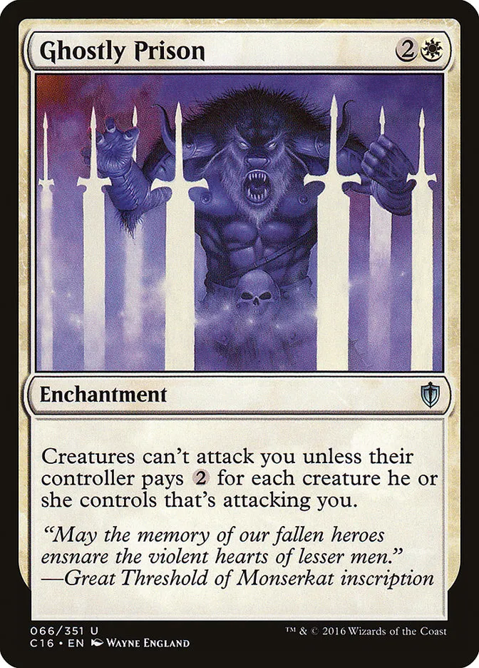 2016 Commander 2016 Ghostly Prison uncommon #66 uncommon card image