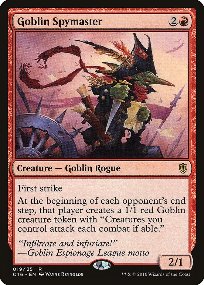 2016 Commander 2016 Goblin Spymaster rare #19 rare card image
