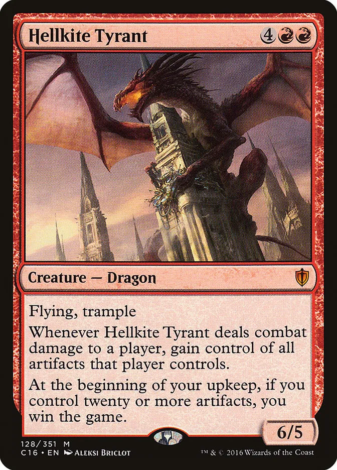 2016 Commander 2016 Hellkite Tyrant mythic #128 mythic card image