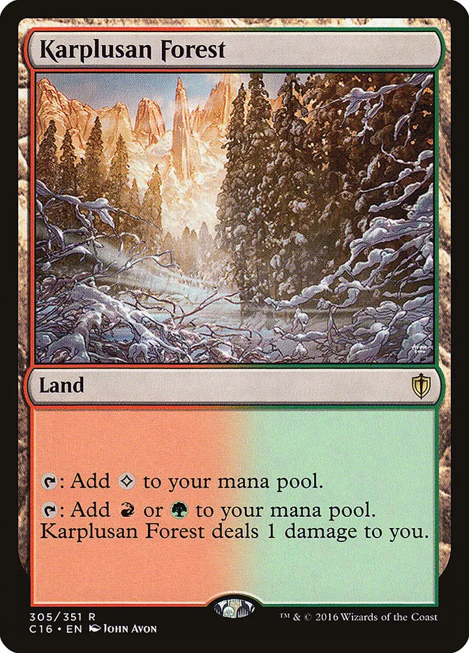 2016 Commander 2016 Karplusan Forest rare #305 rare card image